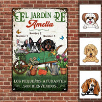 Personalized Dog Garden Spanish Metal Sign JR36 30O57 thumb 1