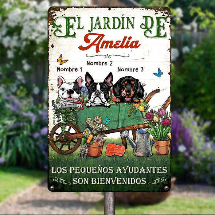 Personalized Dog Garden Spanish Metal Sign JR36 30O57 1