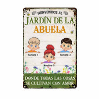 Personalized Grandma Garden Spanish Metal Sign JR38 30O58 thumb 1