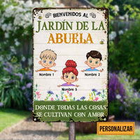 Personalized Grandma Garden Spanish Metal Sign JR38 30O58 thumb 1