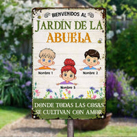 Personalized Grandma Garden Spanish Metal Sign JR38 30O58 thumb 1