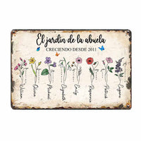 Personalized Grandma Grandparent Mom Garden Spanish Metal Sign JR39 30O58 thumb 1