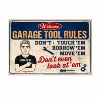 Personalized Dad Garage Tool Rules Poster DB272 81O58 thumb 1