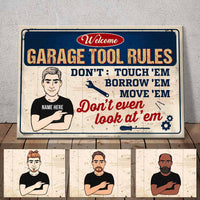 Personalized Dad Garage Tool Rules Poster DB272 81O58 thumb 1