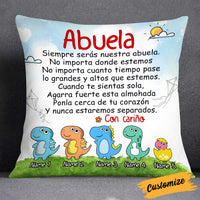 Personalized Mom Grandma Daughter Granddaughter Son Grandson Spanish Mamá Abuela Dinosaur Pillow JR31 24O34 thumb 1