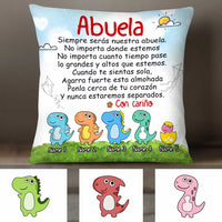 Personalized Mom Grandma Daughter Granddaughter Son Grandson Spanish Mamá Abuela Dinosaur Pillow JR31 24O34 thumb 1