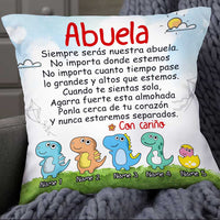 Personalized Mom Grandma Daughter Granddaughter Son Grandson Spanish Mamá Abuela Dinosaur Pillow JR31 24O34 thumb 1