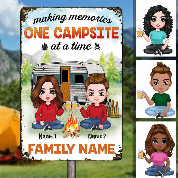 Personalized Camping Campsite Memory Couple Metal Sign JR35 24O34 1