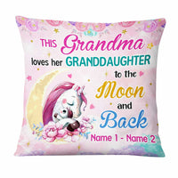 Personalized Mom Grandma Daughter Granddaughter Unicorn Pillow JR34 24O47 thumb 1