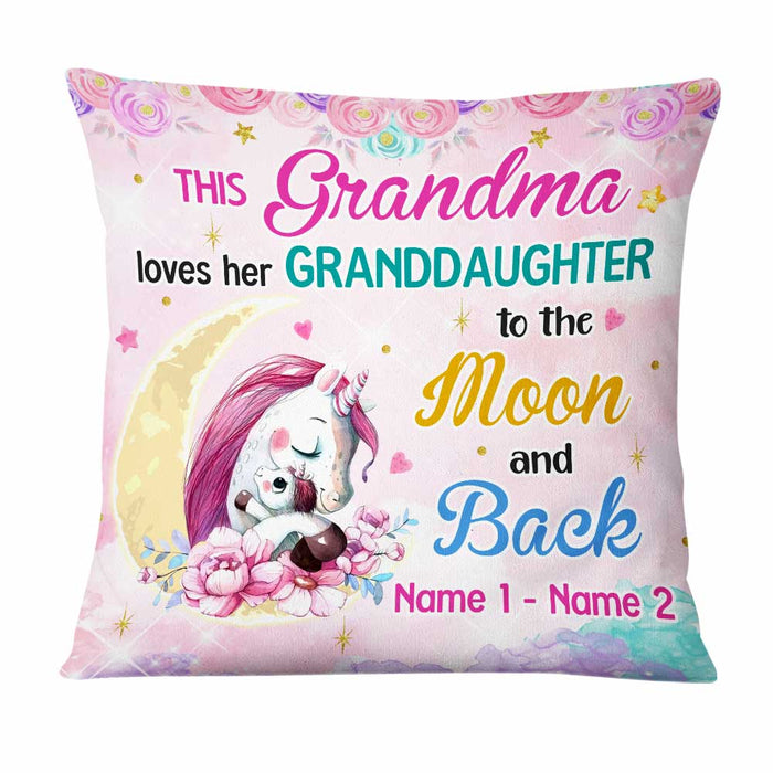 Personalized Mom Grandma Daughter Granddaughter Unicorn Pillow JR34 24O47 1