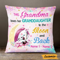 Personalized Mom Grandma Daughter Granddaughter Unicorn Pillow JR34 24O47 thumb 1