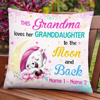 Personalized Mom Grandma Daughter Granddaughter Unicorn Pillow JR34 24O47 thumb 1