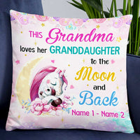 Personalized Mom Grandma Daughter Granddaughter Unicorn Pillow JR34 24O47 thumb 1