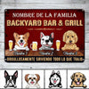 Personalized Dog Backyard Bar & Grill Proudly Serving Spanish Metal Sign JR33 24O34 1