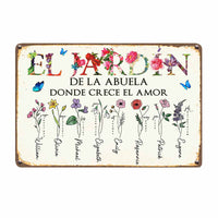 Personalized Grandma Love Garden Spanish Metal Sign JR32 24O58 thumb 1