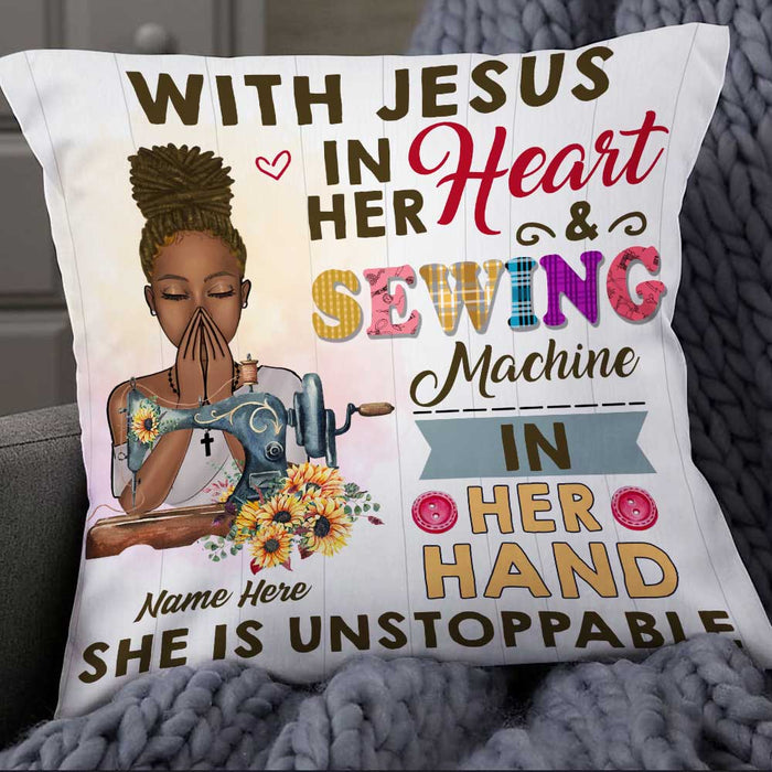 Personalized Love Sewing Jesus Pillow JR39 85O23 1