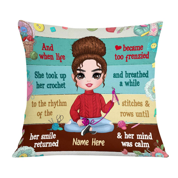 Personalized Love Crochet Girl Pillow JR37 24O57 1