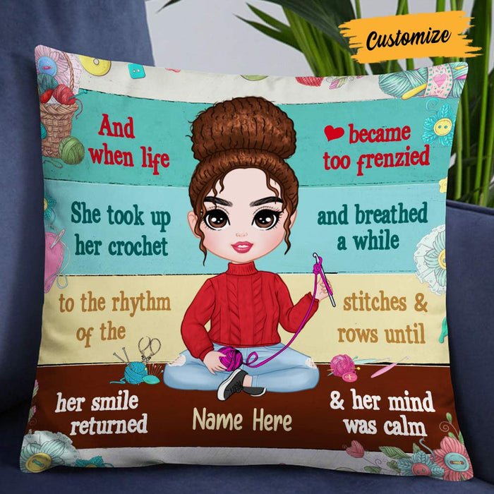 Personalized Love Crochet Girl Pillow JR37 24O57 1