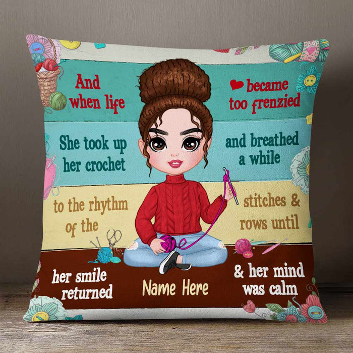Personalized Love Crochet Girl Pillow JR37 24O57 1