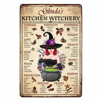 Personalized Kitchen Witchery Witch Metal Sign JR313 81O47 thumb 1