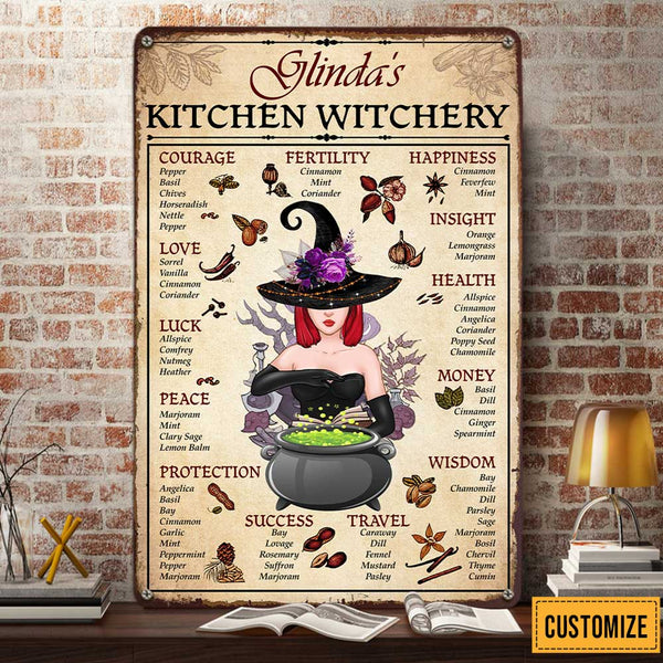 5 Types of Witches Kitchen Witchery Targa in metallo vintage 5 Types of Witches Kitchen Witchery Targa in metallo vintage