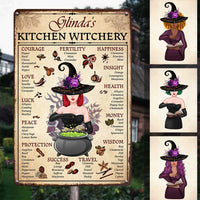 Personalized Kitchen Witchery Witch Metal Sign JR313 81O47 thumb 1