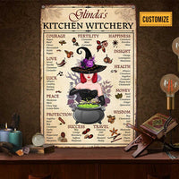 Personalized Kitchen Witchery Witch Metal Sign JR313 81O47 thumb 1