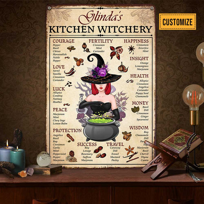 Personalized Kitchen Witchery Witch Metal Sign JR313 81O47 1