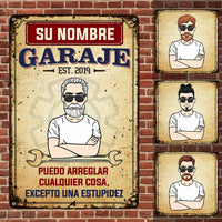 Personalized Grandpa Dad Garage Man Cave Spanish Garaje Metal Sign JR33 87O47 thumb 1