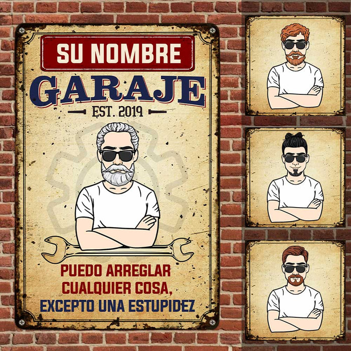 Personalized Grandpa Dad Garage Man Cave Spanish Garaje Metal Sign JR33 87O47 1