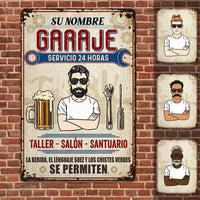 Personalized Grandpa Dad Garage Man Cave Spanish Garaje Metal Sign JR34 87O53 thumb 1