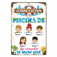 Personalized Pool Good Memories Spanish Piscina Abuelos Metal Sign JR36 87O47 thumb 1