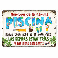 Personalized Pool Good Memories Spanish Piscina Metal Sign JR39 87O47 thumb 1