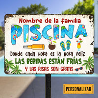 Personalized Pool Good Memories Spanish Piscina Metal Sign JR39 87O47 thumb 1
