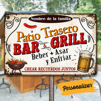 Personalized Backyard Patio Family Spanish Metal Sign JR38 87O53 thumb 1