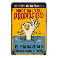 Personalized Pool Good Memories Spanish Piscina Metal Sign JR39 87O53 thumb 1