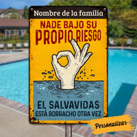 Personalized Pool Good Memories Spanish Piscina Metal Sign JR39 87O53 thumb 1