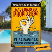 Personalized Pool Good Memories Spanish Piscina Metal Sign JR39 87O53 thumb 1