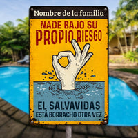 Personalized Pool Good Memories Spanish Piscina Metal Sign JR39 87O53 thumb 1
