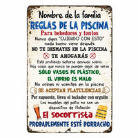Personalized Pool Good Memories Spanish Piscina Metal Sign JR310 87O47 thumb 1