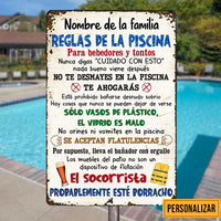 Personalized Pool Good Memories Spanish Piscina Metal Sign JR310 87O47 thumb 1
