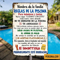Personalized Pool Good Memories Spanish Piscina Metal Sign JR310 87O47 thumb 1