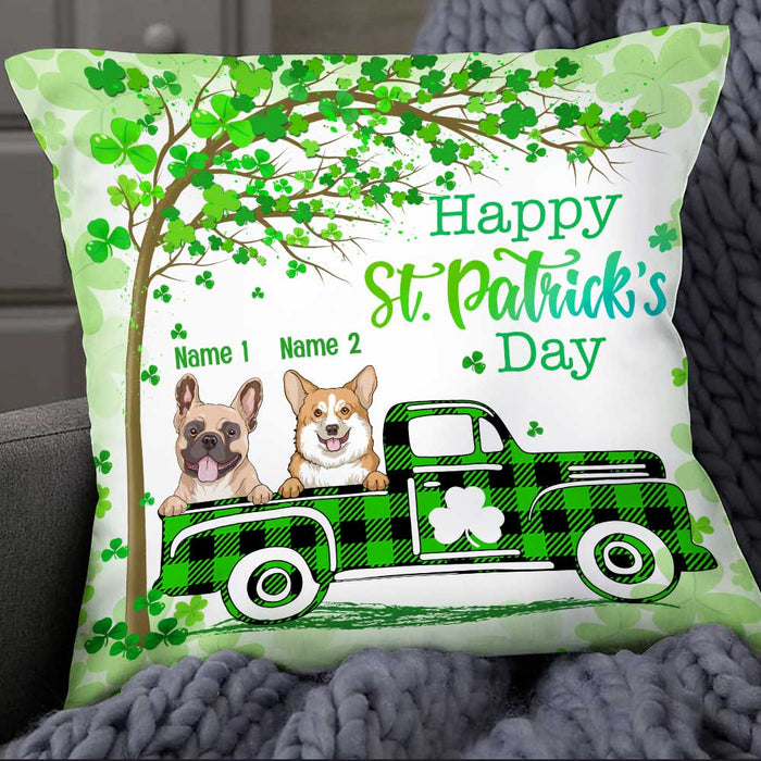 Personalized Happy Patrick's Day Dog Pillow JR55 95O34 1