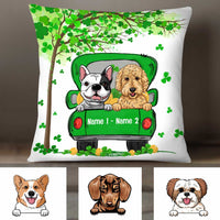Personalized Happy Patrick's Day Dog Pillow JR51 85O34 thumb 1