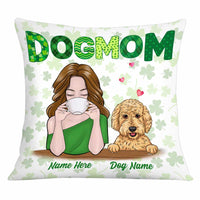 Personalized Happy Patrick's Day Dog Mom Pillow JR52 85O34 thumb 1