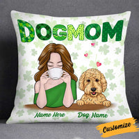 Personalized Happy Patrick's Day Dog Mom Pillow JR52 85O34 thumb 1