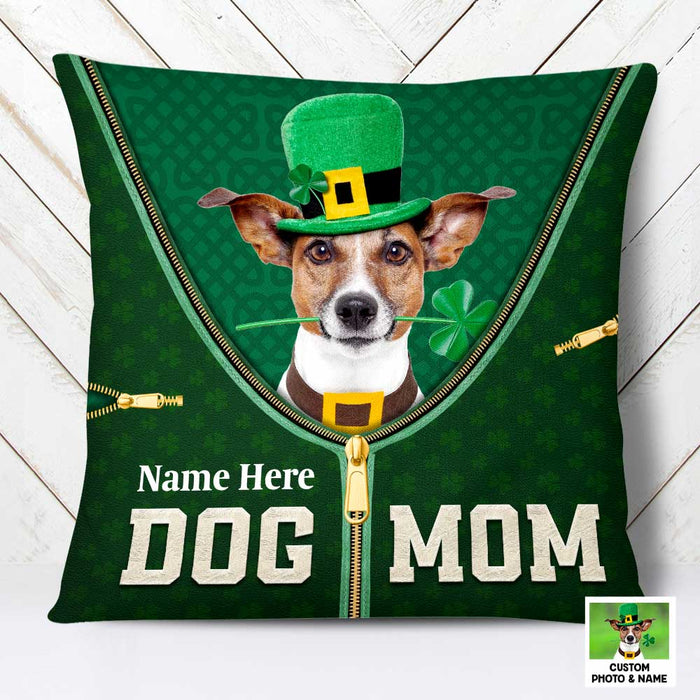 Personalized Patrick's Day Dog Photo Pillow JR57 24O47 1