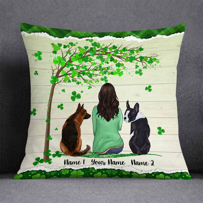 Personalized Happy Patrick's Day Dog Mom Pillow JR54 85O58 1
