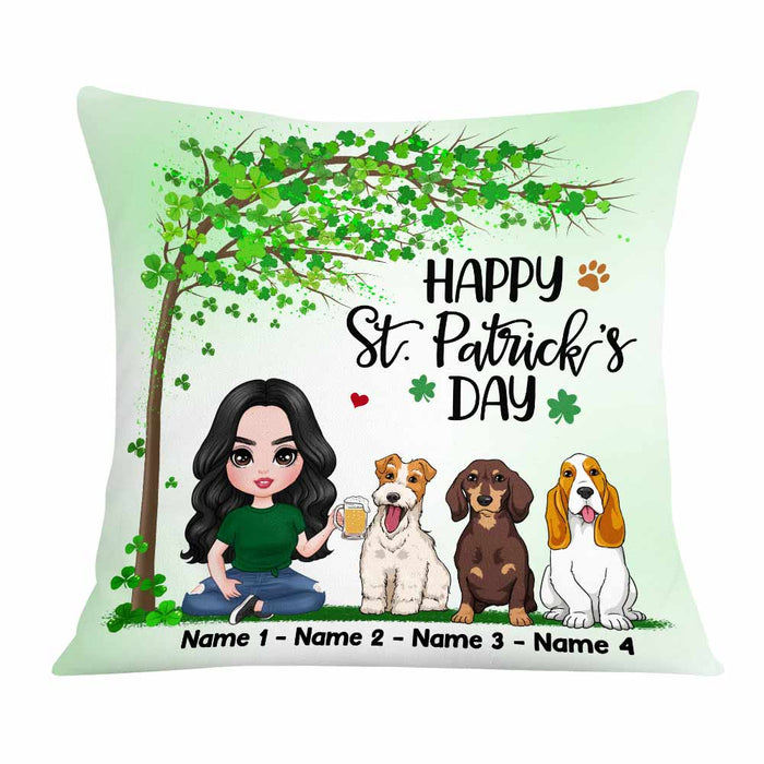 Personalized Patrick's Day Dog Mom Pillow JR54 30O57 1