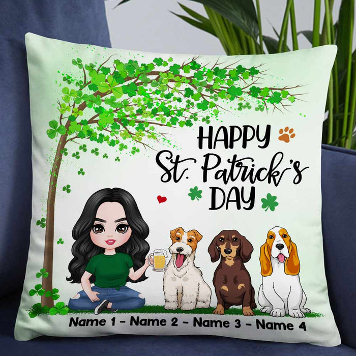 Personalized Patrick's Day Dog Mom Pillow JR54 30O57 1